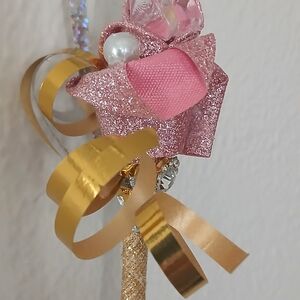 *♥︎ (1) PCS TIMELESS MAGICAL GLITTERED PINK AND GOLD SMALL ROSE ♥︎*